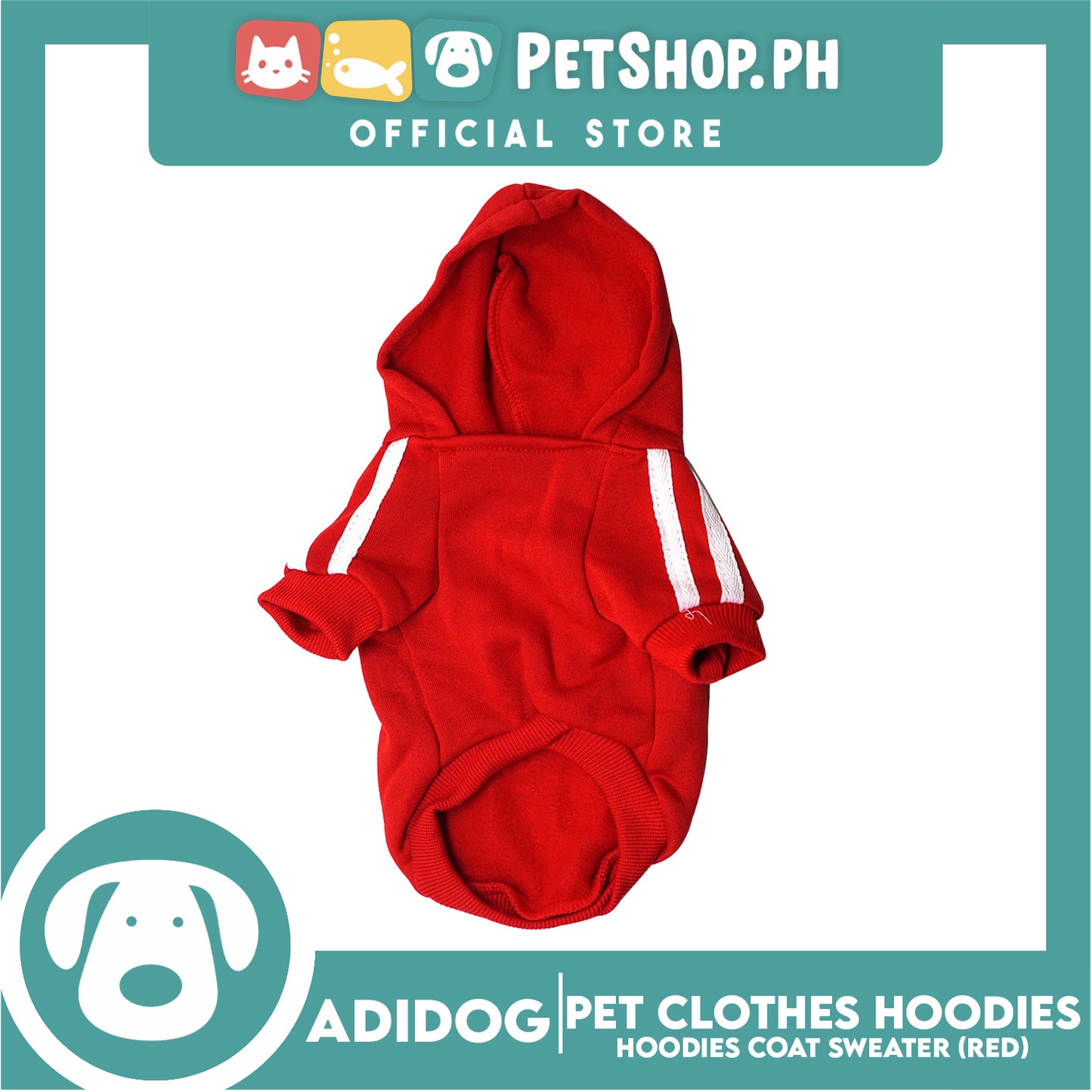 Adidog Pet Clothes Hoodies,Winter Hoodies Apparel Puppy Warm Hoodies Coat Sweater (Red) Extra Small