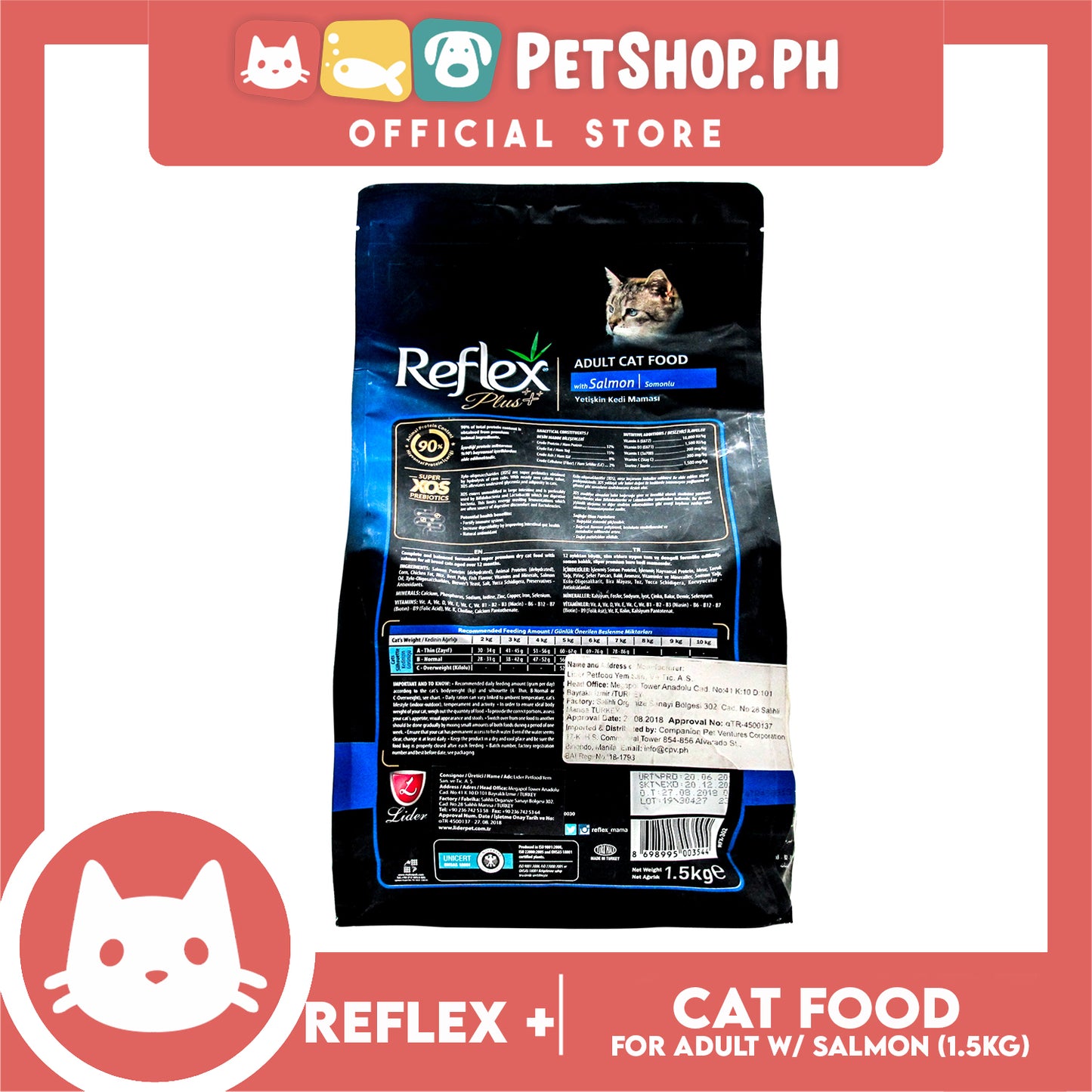 Reflex Adult Cat Food with Salmon 1.5kg