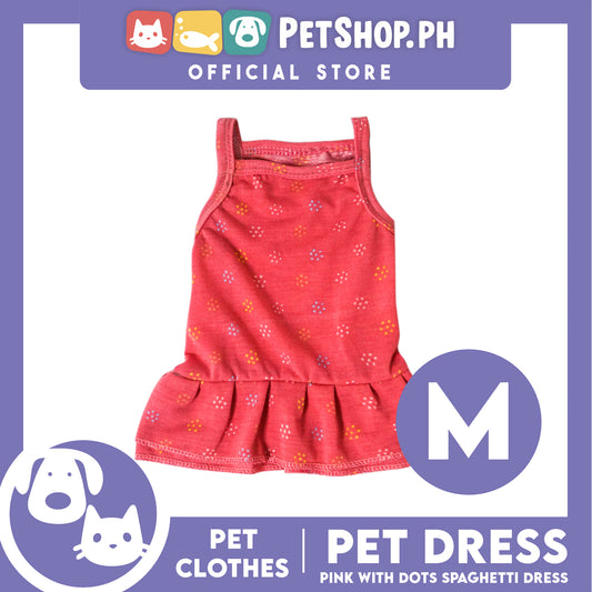 Pet Dress Pink with Dots (Medium) Pet Clothes for Small Dog