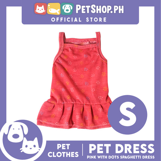 Pet Dress Pink with Dots (Small) Pet Clothes for Small Dog