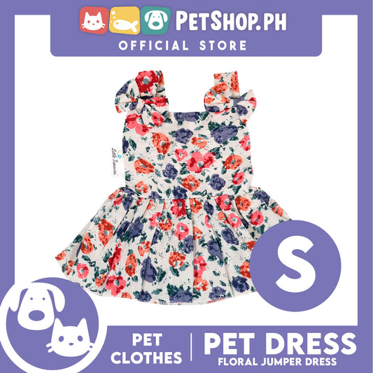 Pet Dress Dog Floral Jumper with Ribbon  (Small) Pet Shirt Dress Perfect Fit for Dogs