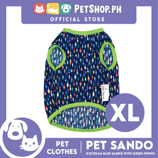Pet Sando Blue Ice Cream Design with Green Piping (Extra Large) Perfect Fit for Dogs