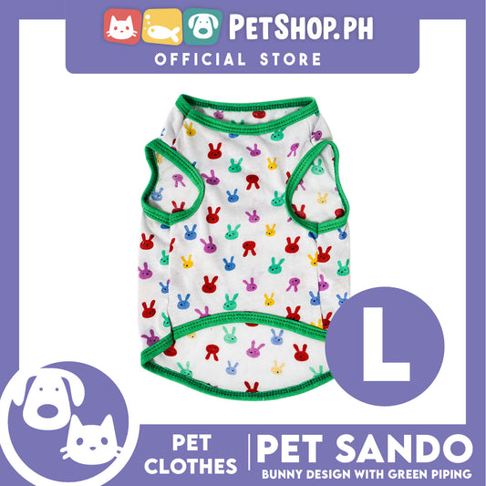 Pet Sando Bunny Design with Green Piping (Large) Perfect Fit for Dogs