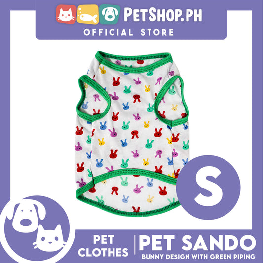 Pet Sando Bunny Design with Green Piping (Small) Perfect Fit for Dogs