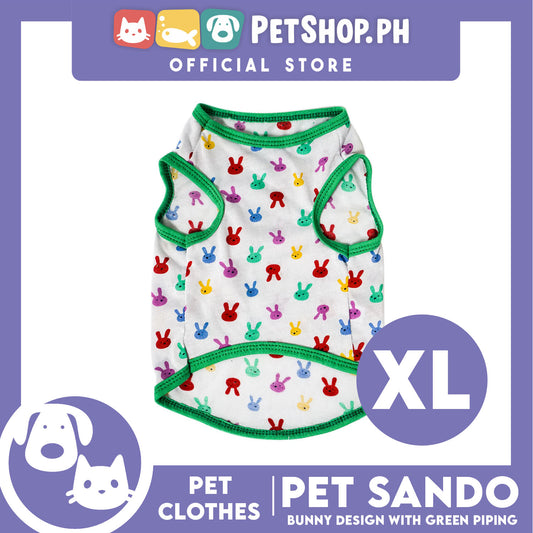 Pet Sando Bunny Design with Green Piping (Extra Large) Perfect Fit for Dogs