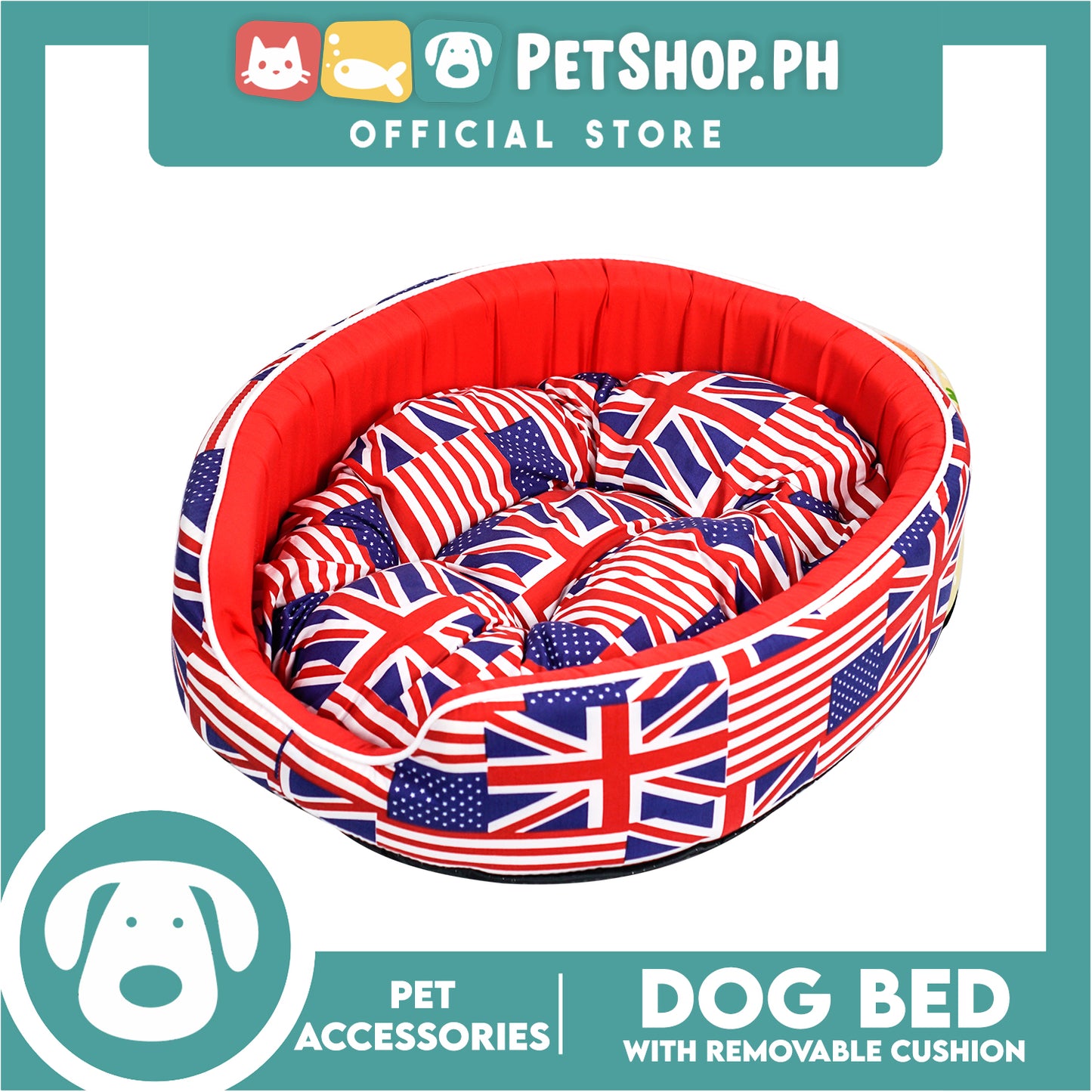 Pet Dog Bed (Small) Washable Comfortable Warm Bed For Pets Dog Puppy Pet with Removable Cushion (Assorted Designs)