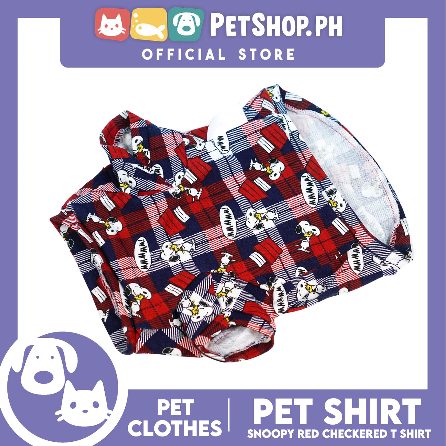 Pet Shirt Red Checkered Design Pet Clothes (Medium) Perfect Fit for Dogs and Cats
