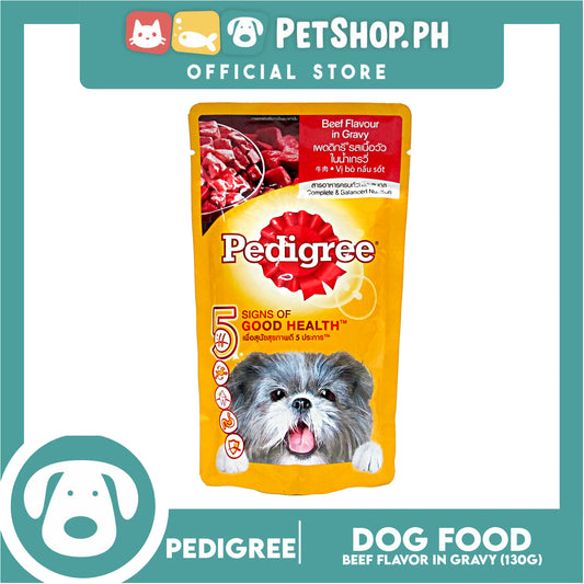 6pcs Pedigree Beef Chunks Flavor In Gravy 130g Dog Food Wet Food