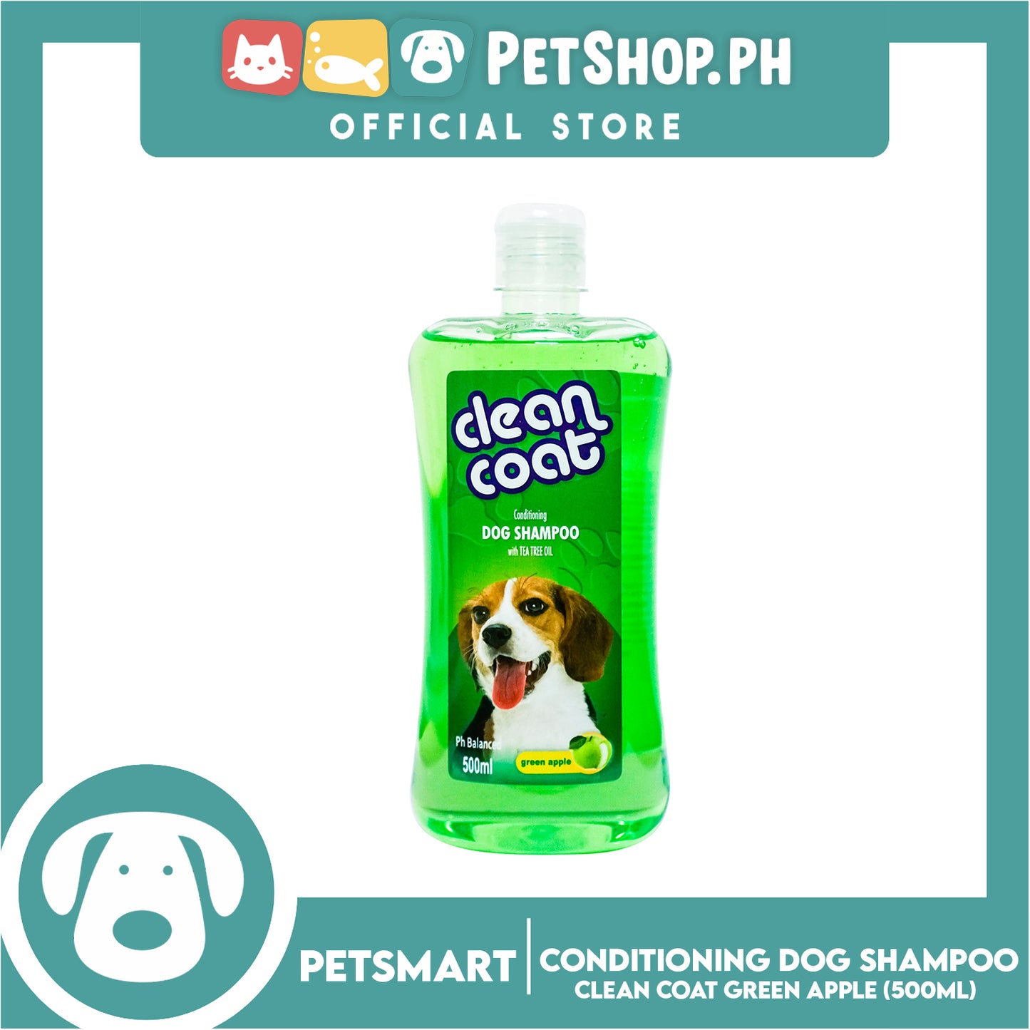 Clean Coat Conditioning With Tea Tree Oil 500ml (Green Apple) Dog Shampoo