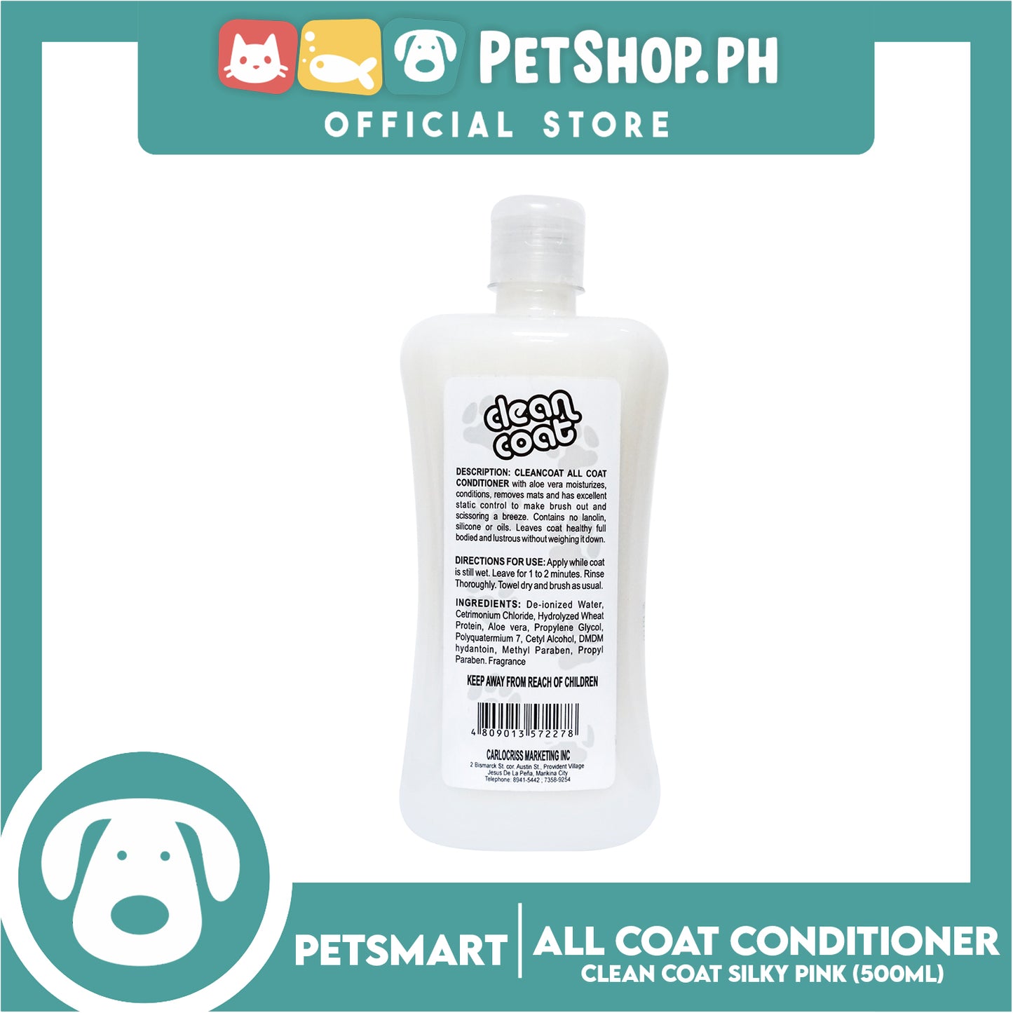 Clean Coat All Coat Conditioner 500ml (Silky Pink) Dog Conditioner