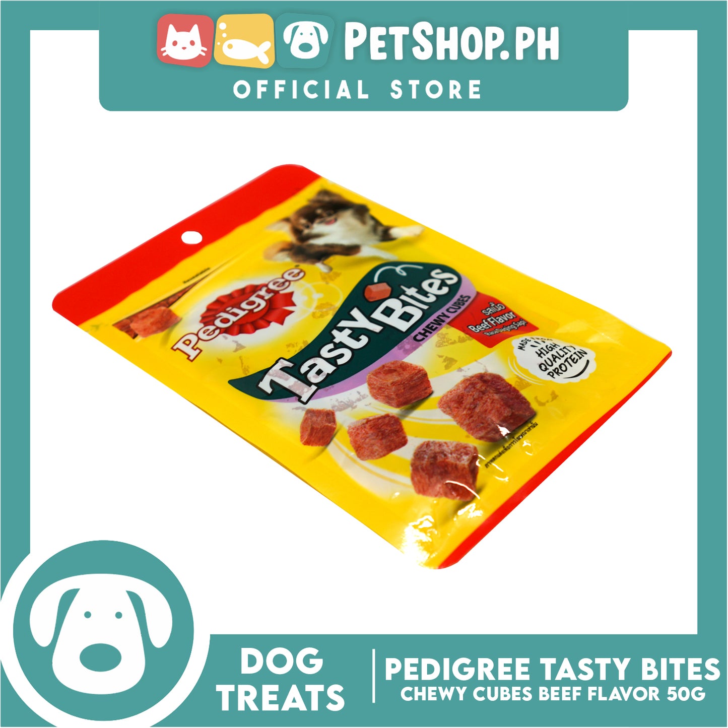 24pcs Pedigree Tasty Bites Chewy Cubes Beef Flavor 50g