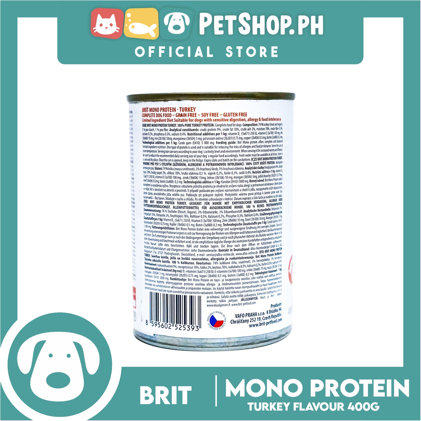Brit Mono Protein Turkey 400g Dog Wet Food