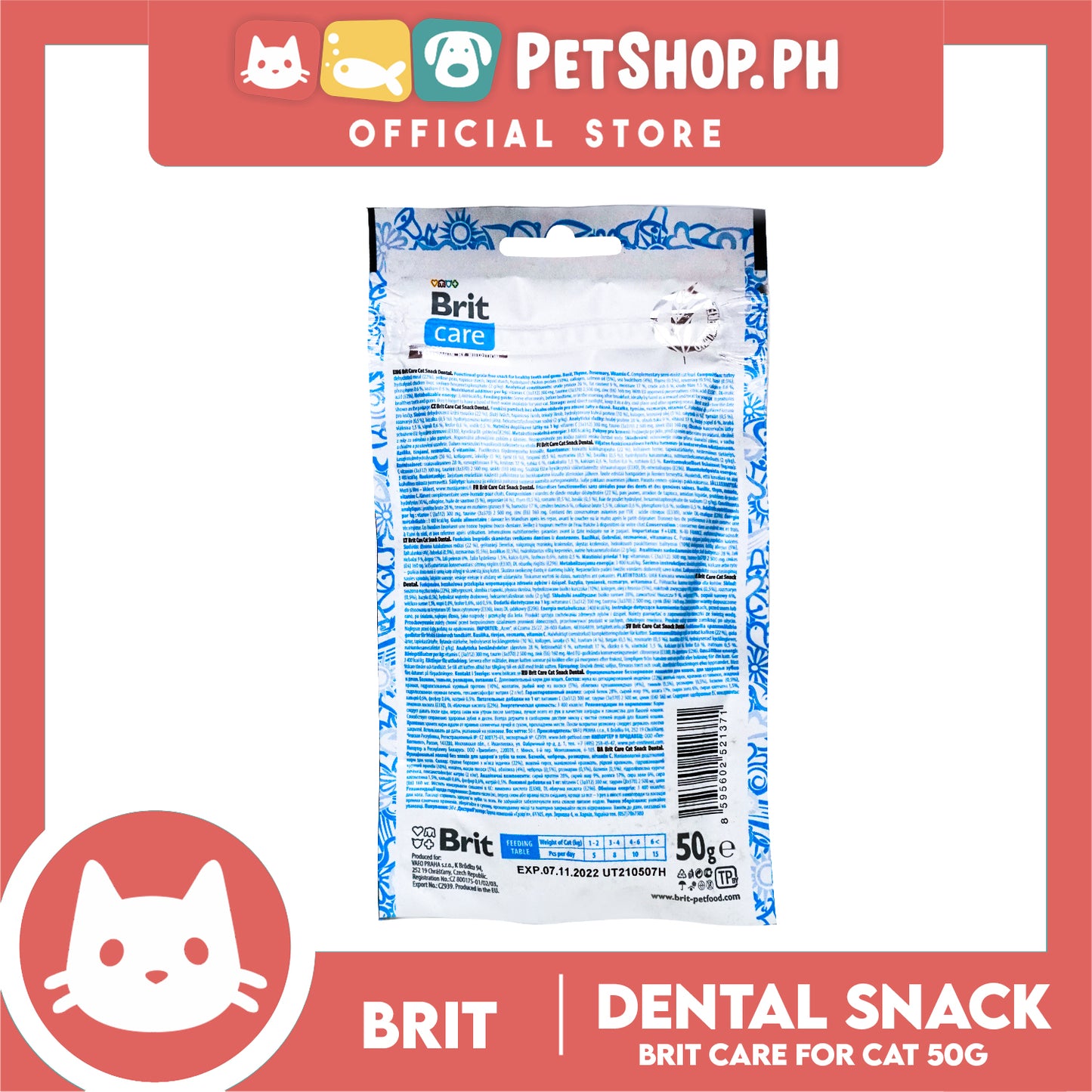 Brit Care Functional Semi-Moist Snack Dental 50g Cat Treats