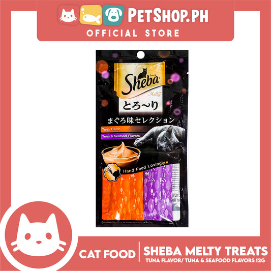 Sheba Melty Tuna Seafood Flavors Hand Feed Lovingly 12g x 4 sachets Cat Treats