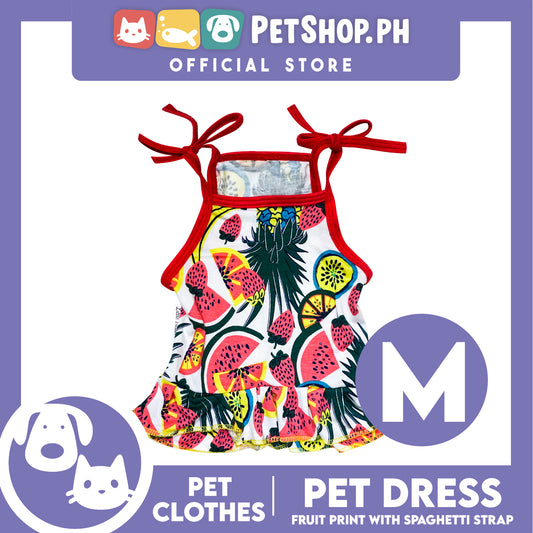 Pet Dress Fruit Print with Spaghetti Strap (Medium) Pet Dress Clothes Perfect for Dogs