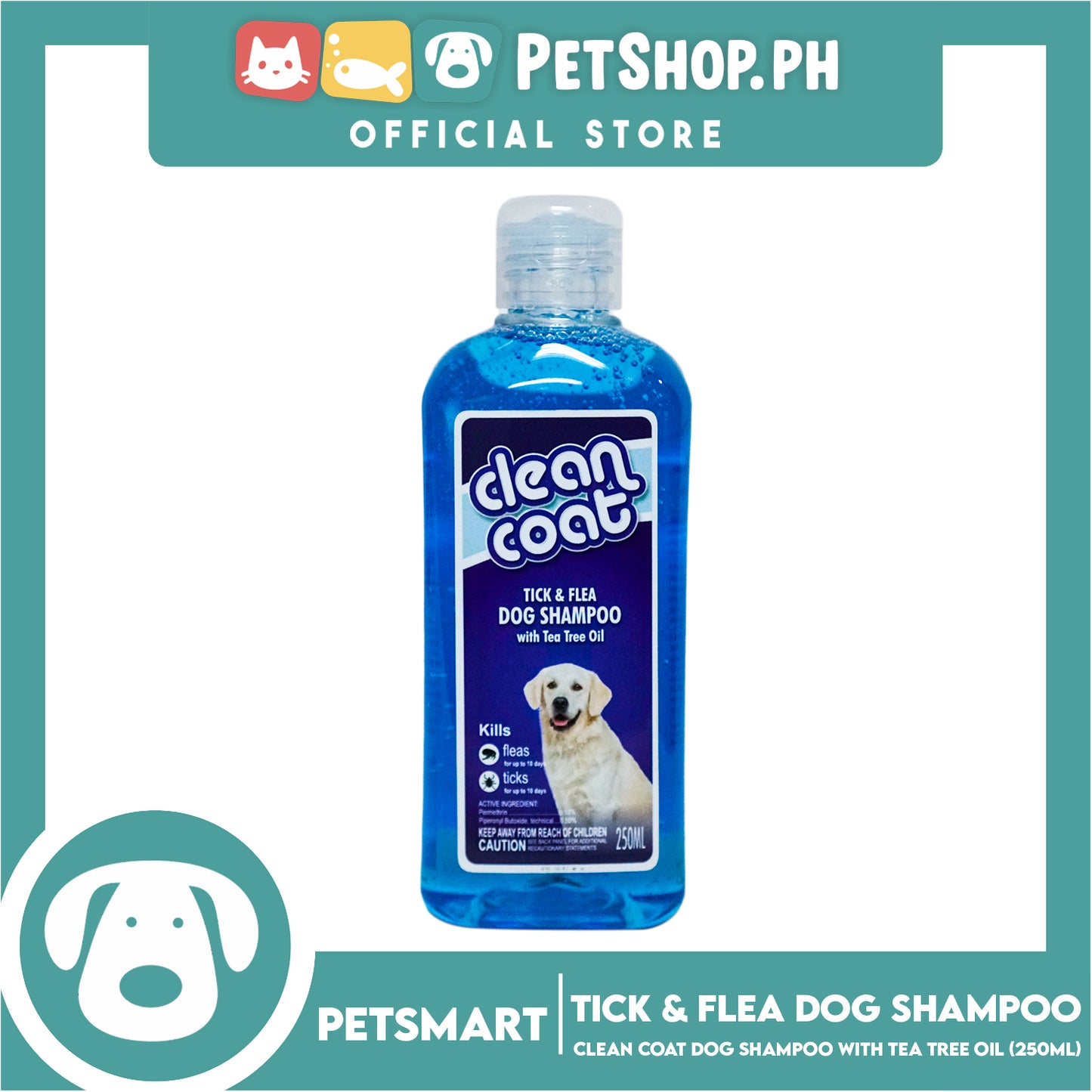 Clean Coat Tick And Flea With Tea Tree Oil 250ml Dog Shampoo