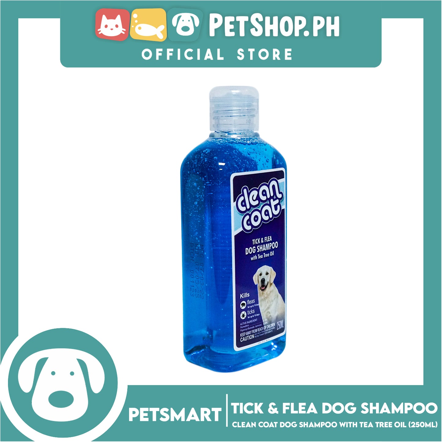 Clean Coat Tick And Flea With Tea Tree Oil 250ml Dog Shampoo