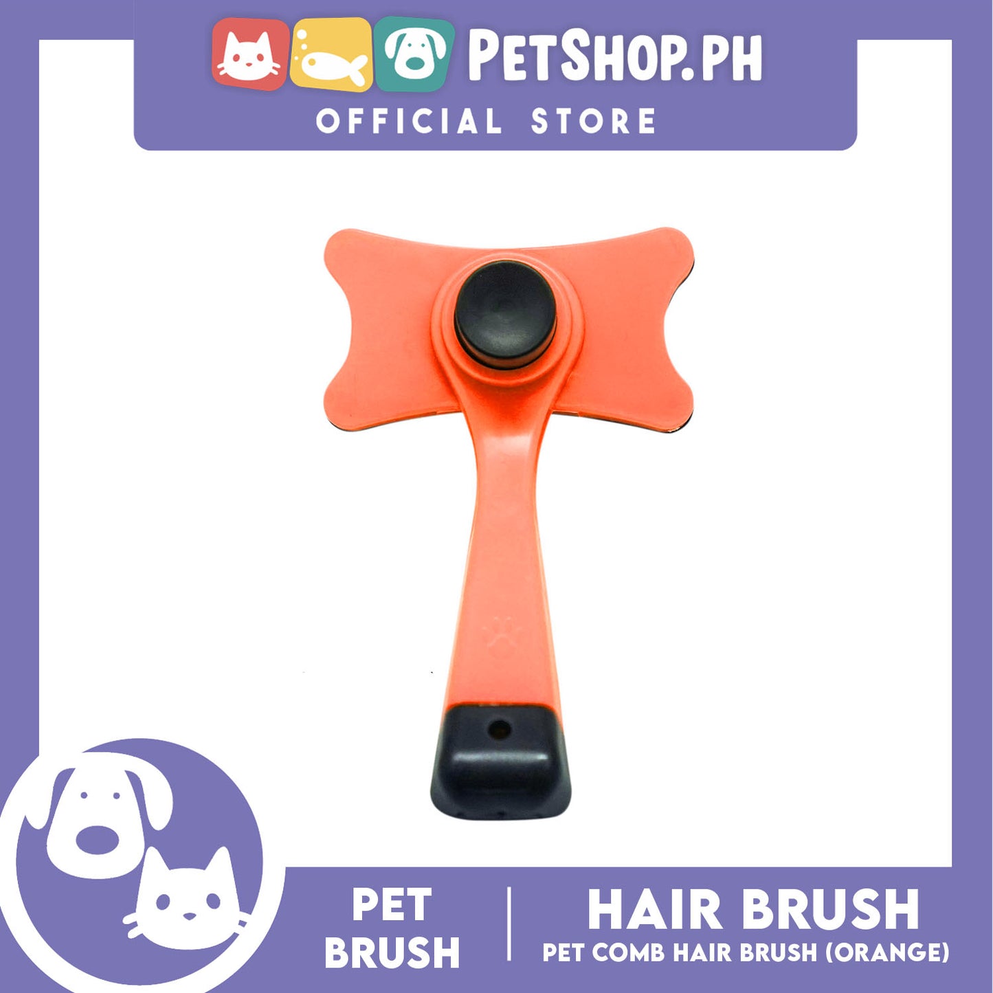 Pet Comb Hair Brush (Orange) Fur Shedding Trimmer Grooming Professional Comb Brush Tool For Dogs And Cats
