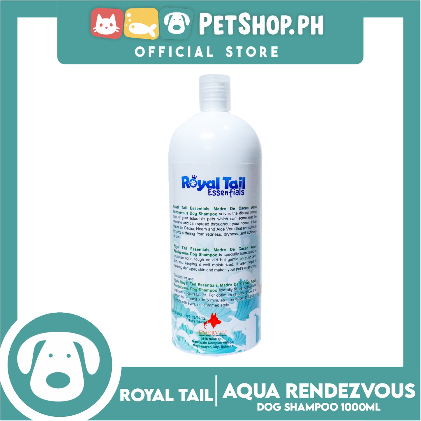 Royal Tail Essentials Dog Shampoo (Aqua Rendezvous) 1 Liter
