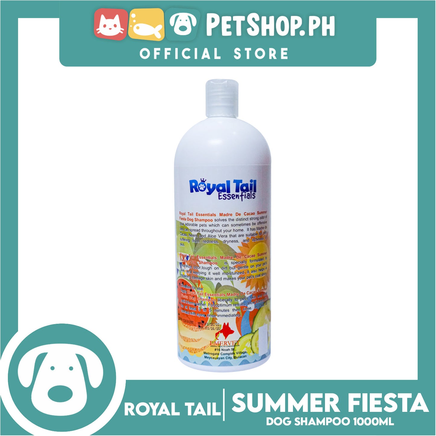 Royal Tail Essentials Dog Shampoo (Summer Fiesta) 1 Liter