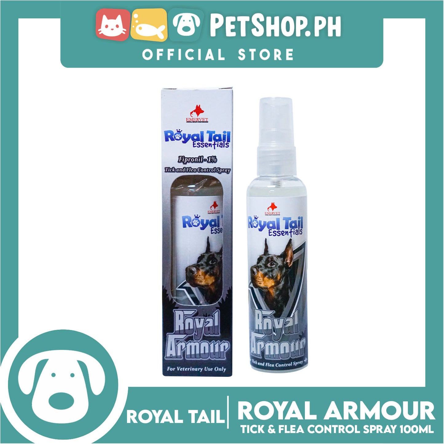 Royal Tail Essentials Tick and Flea Control Spray (Royal Armour) 100ml