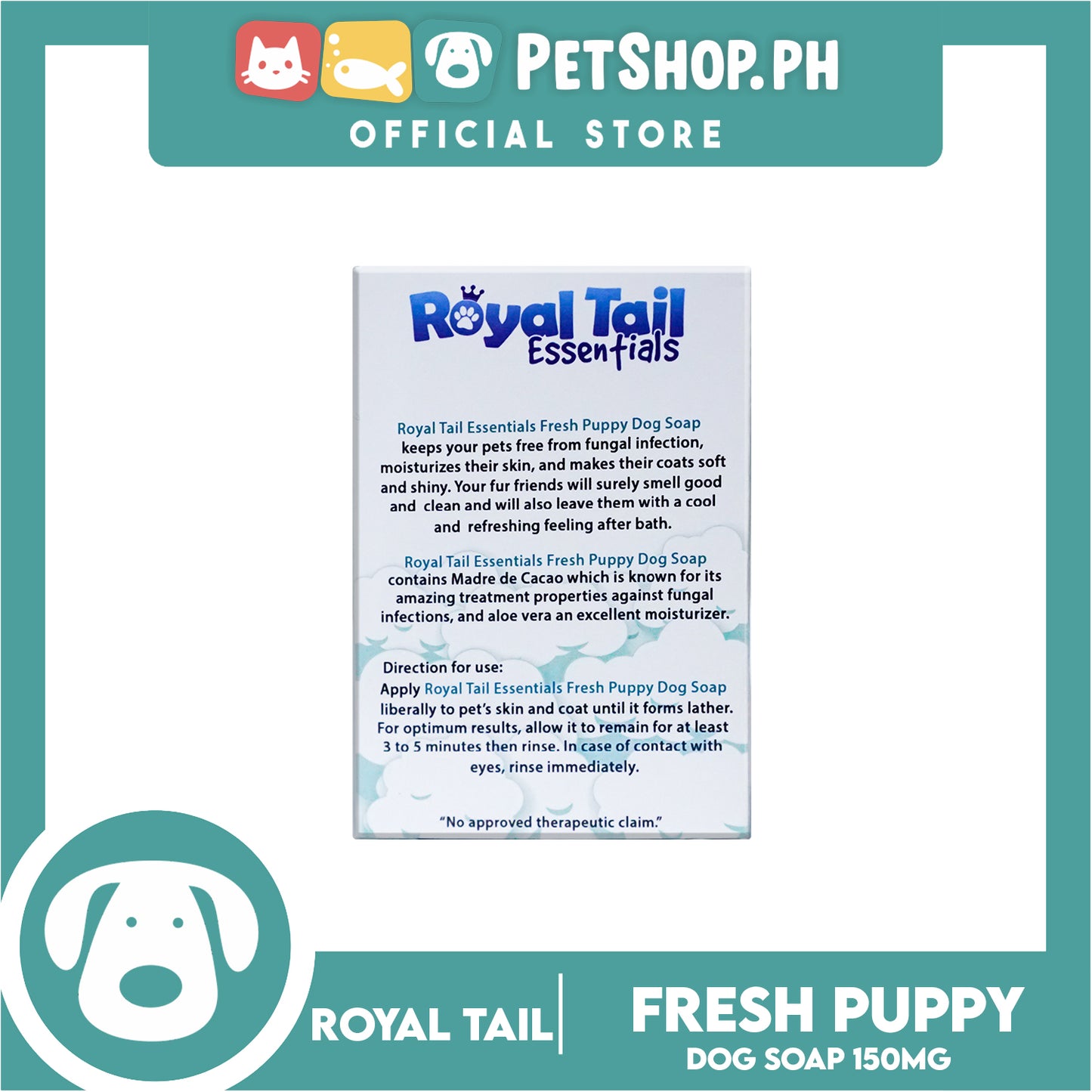 Royal Tail Essentials Madre de Cacao Dog Soap 150mg (Fresh Puppy)