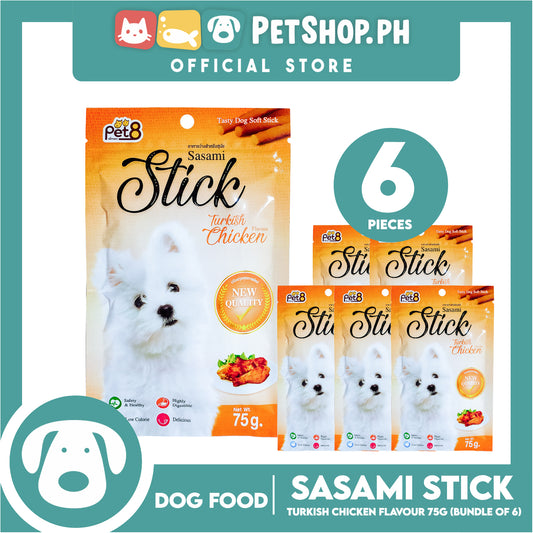 6pcs Sasami Stick Tasty Dog Soft Stick 75g Per Pack (Turkish Chicken) Dog Food, Dog Treats