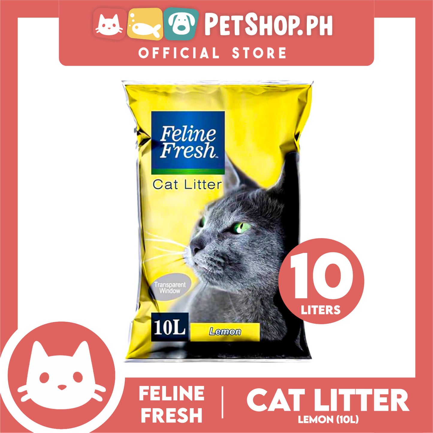Feline Fresh Cat Litter Sand 10 Liters (Lemon Scent) 99% Dust-Free, High Absorbency, Minimal Tracking For Cats Of All Ages