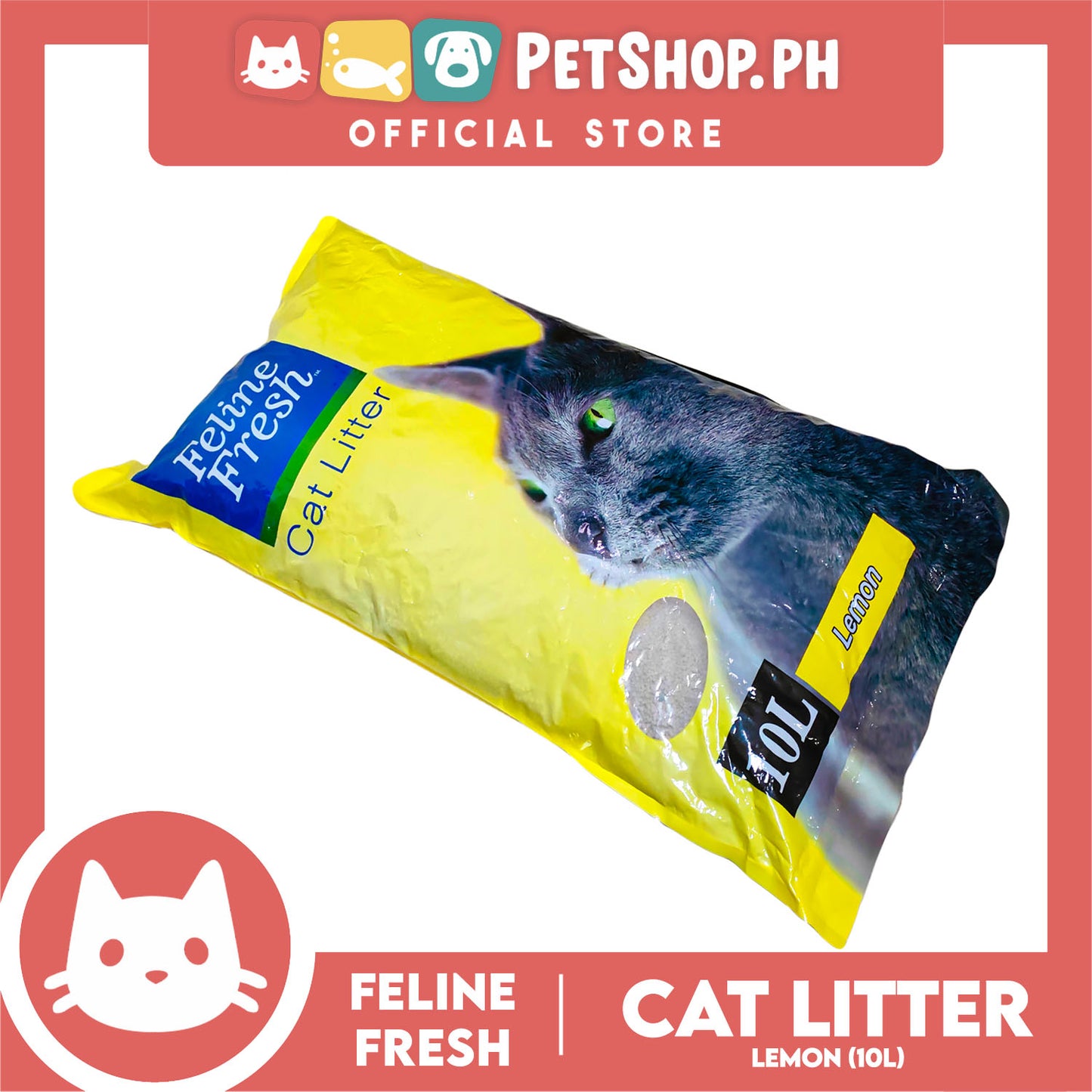Feline Fresh Cat Litter Sand 10 Liters (Lemon Scent) 99% Dust-Free, High Absorbency, Minimal Tracking For Cats Of All Ages