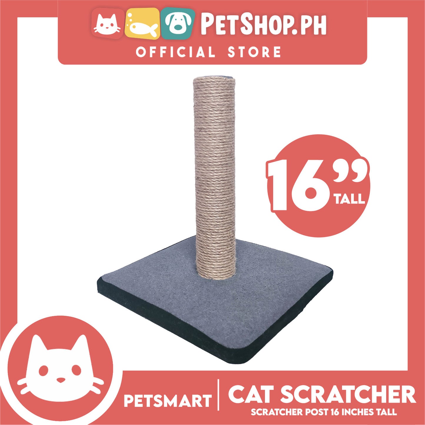 Cat Scratcher Post 16 Inches Tall (FKD140) Premium Basics Kitten Scratcher Sisal Scratch, Pet Furniture Cats, Cats Climbing Tower, Pet Cats Scratcher