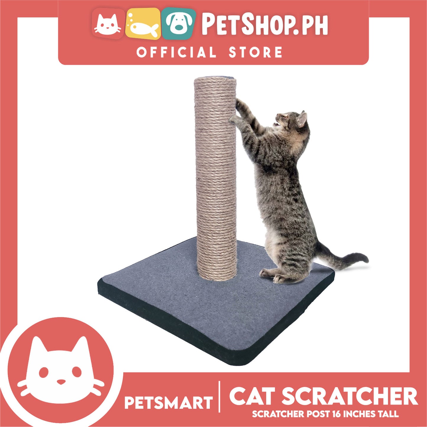 Cat Scratcher Post 16 Inches Tall (FKD140) Premium Basics Kitten Scratcher Sisal Scratch, Pet Furniture Cats, Cats Climbing Tower, Pet Cats Scratcher