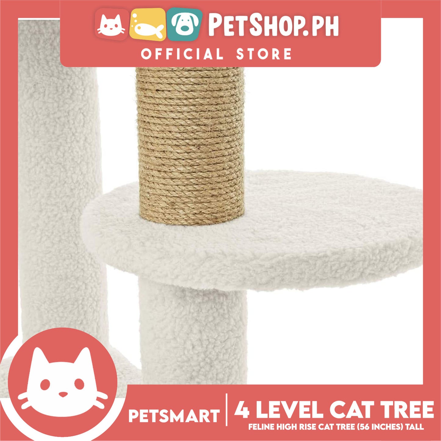 Cat Scratcher Feline High Rise 4-Level Cat Tree Tower Condo 24L x 24W x 56H (Roman 2887709) Premium Cats Scratcher Sisal Scratch, Pet Furniture Cats, Cats Climbing Tower, Pet Cats Scratcher
