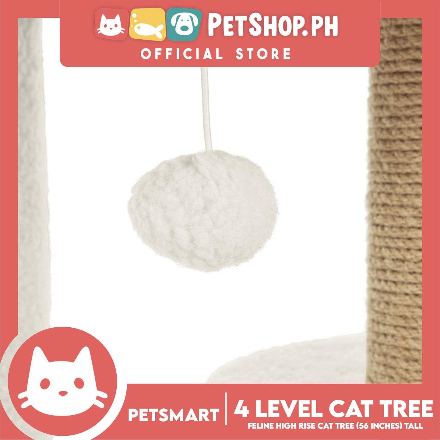 Cat Scratcher Feline High Rise 4-Level Cat Tree Tower Condo 24L x 24W x 56H (Roman 2887709) Premium Cats Scratcher Sisal Scratch, Pet Furniture Cats, Cats Climbing Tower, Pet Cats Scratcher