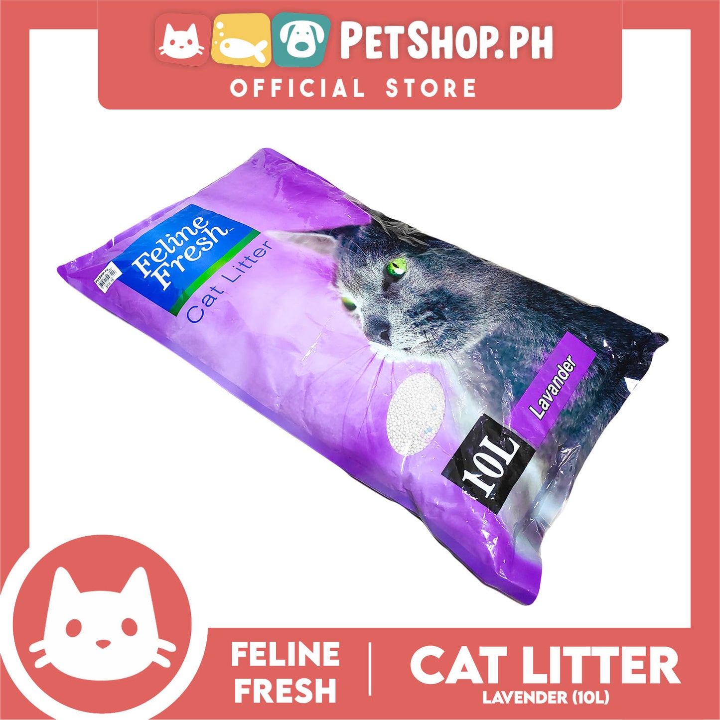 Feline Fresh Cat Litter Sand 10 Liters (Lavender Scent) 99% Dust-Free, High Absorbency, Minimal Tracking For Cats Of All Ages