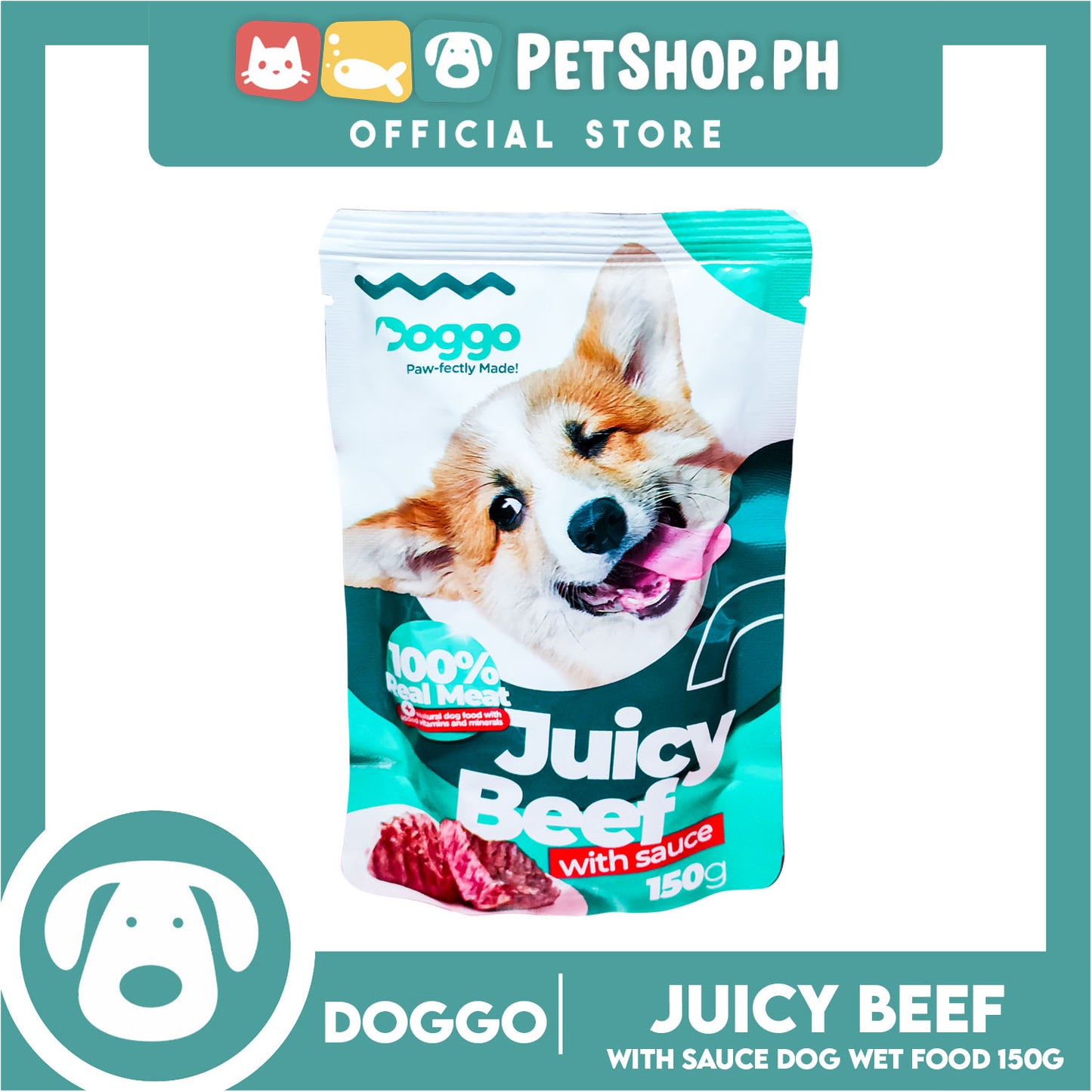 Doggo Juicy Beef with Sauce Dog Wet food 150g