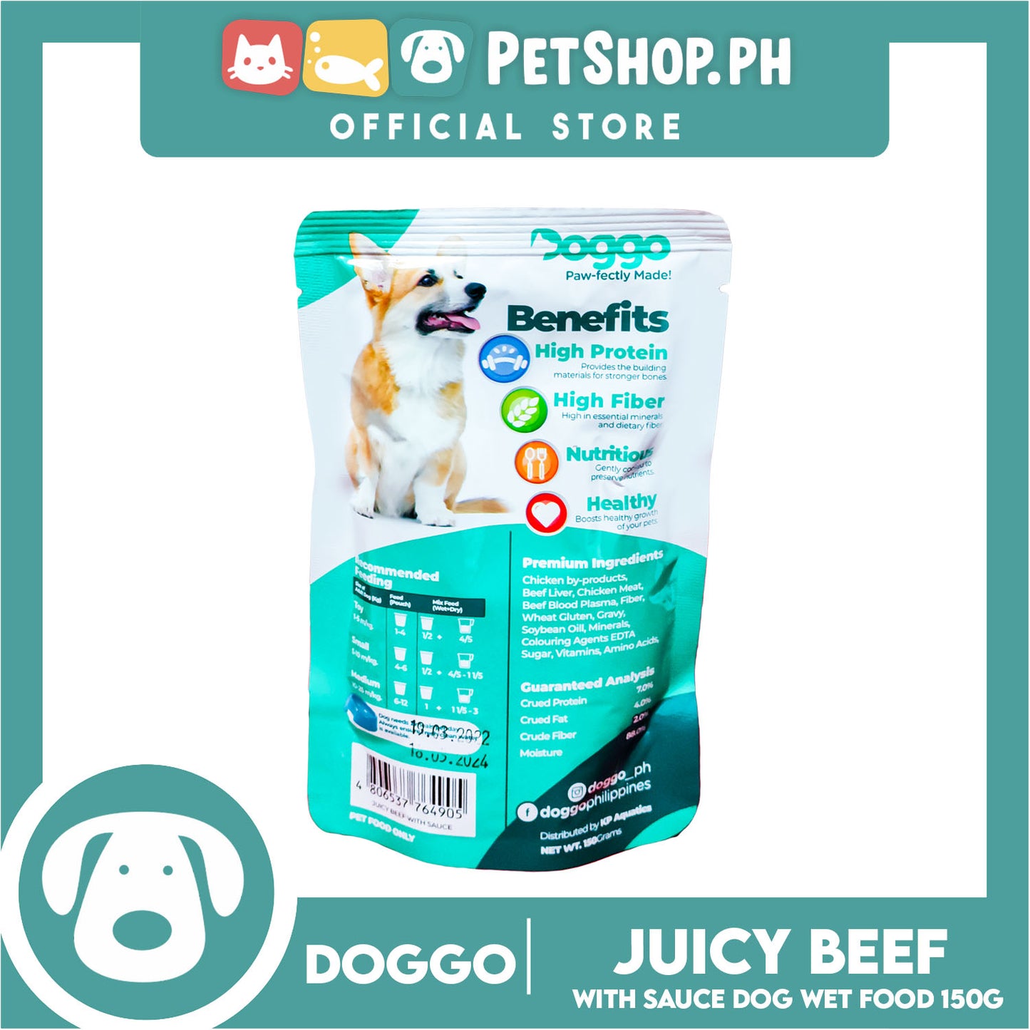 Doggo Juicy Beef with Sauce Dog Wet food 150g