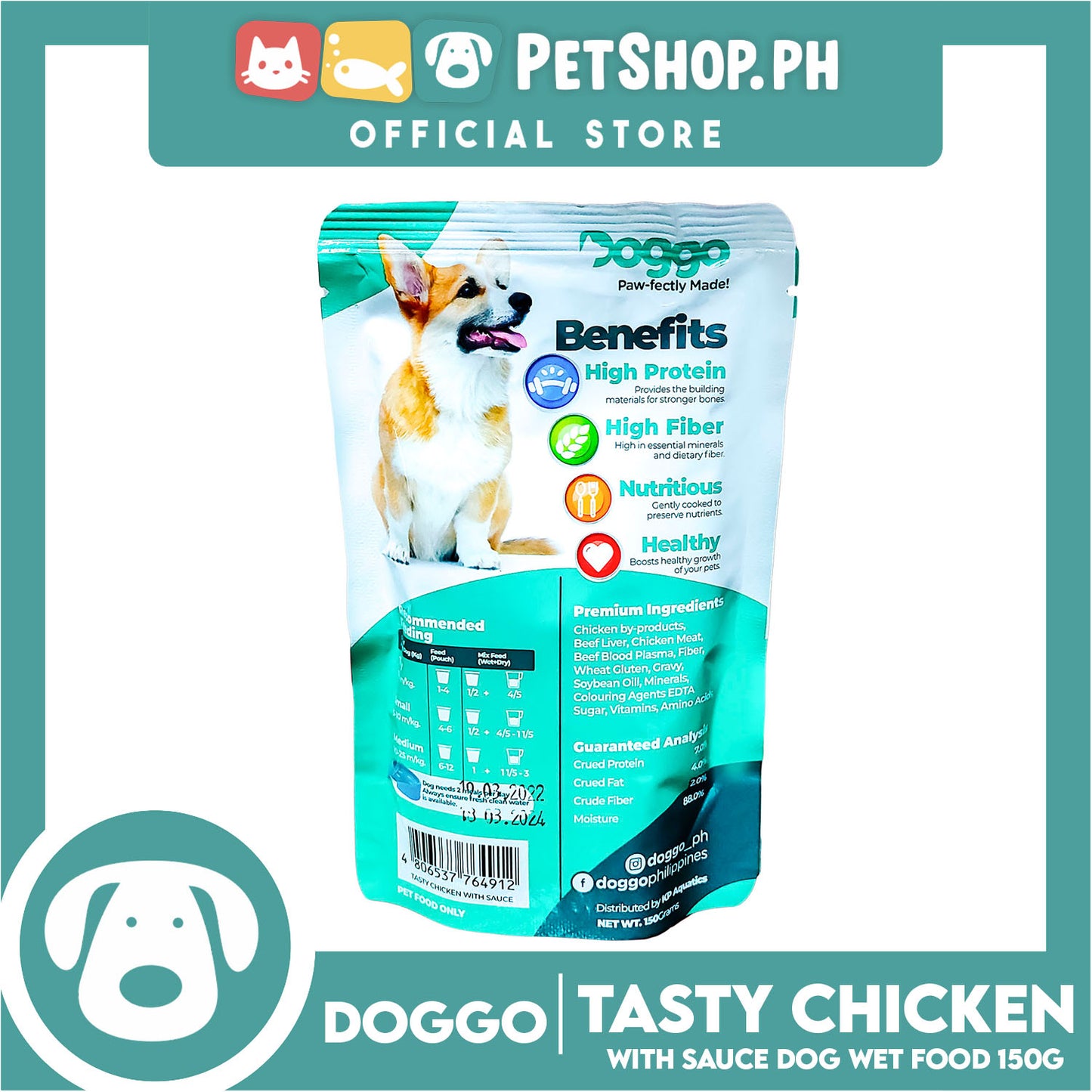 Doggo Tasty Chicken with Sauce Dog Wet food 150g