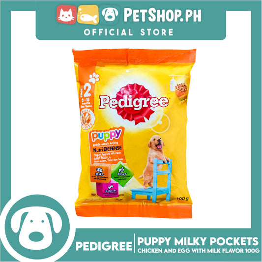 Pedigree Nutri Defense For Puppy Chicken, Egg And Milk Flavor 100g (Stage 2 For 3-18 Months) Milky Pockets, Dog Dry Food