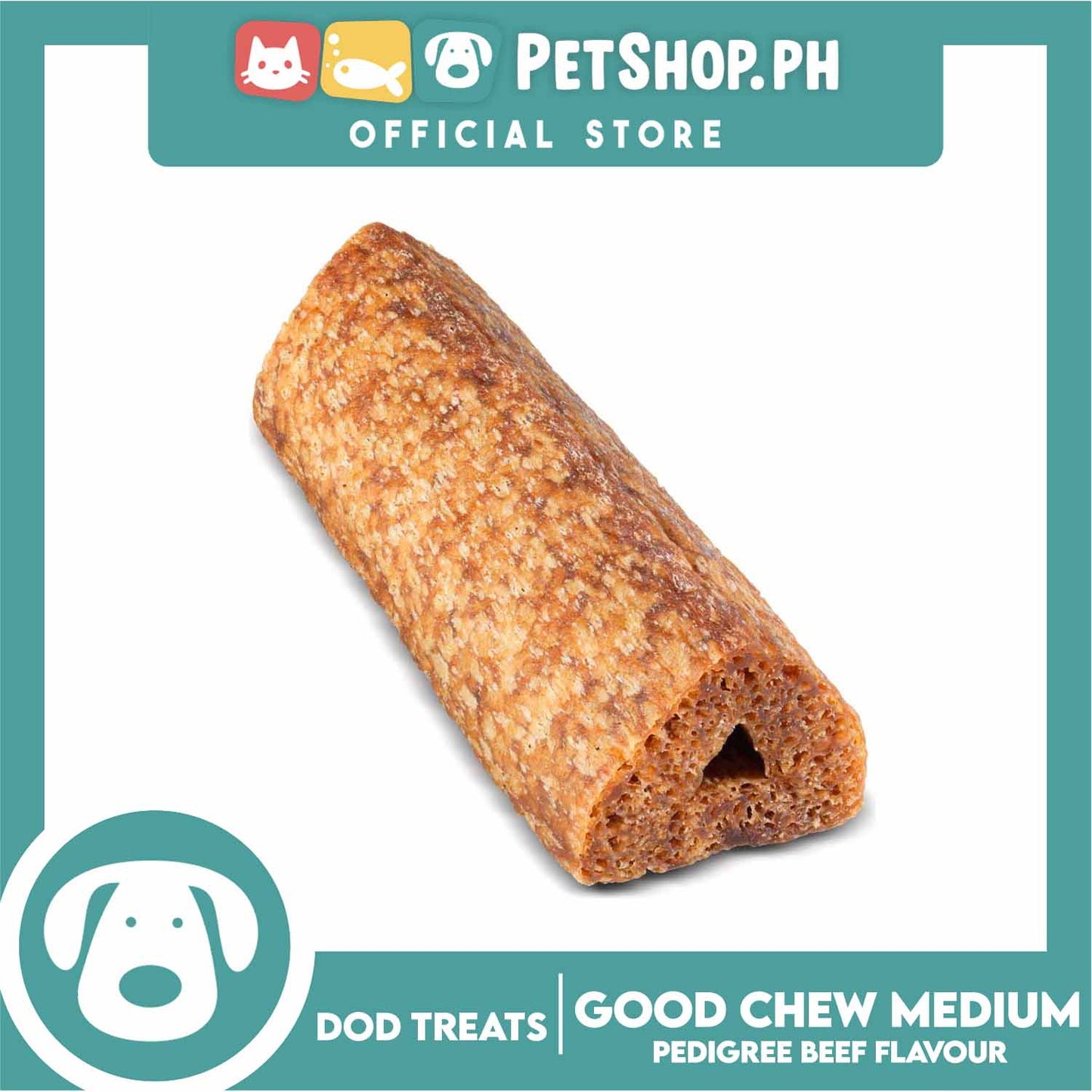 Pedigree Good Chew For Medium Dogs 10-25kg (Beef Flavor) Easily Digestible, Tooth Friendly, Deliciously Long Lasting Chew, Rawhide Free, Dog Chews, Dental Treats