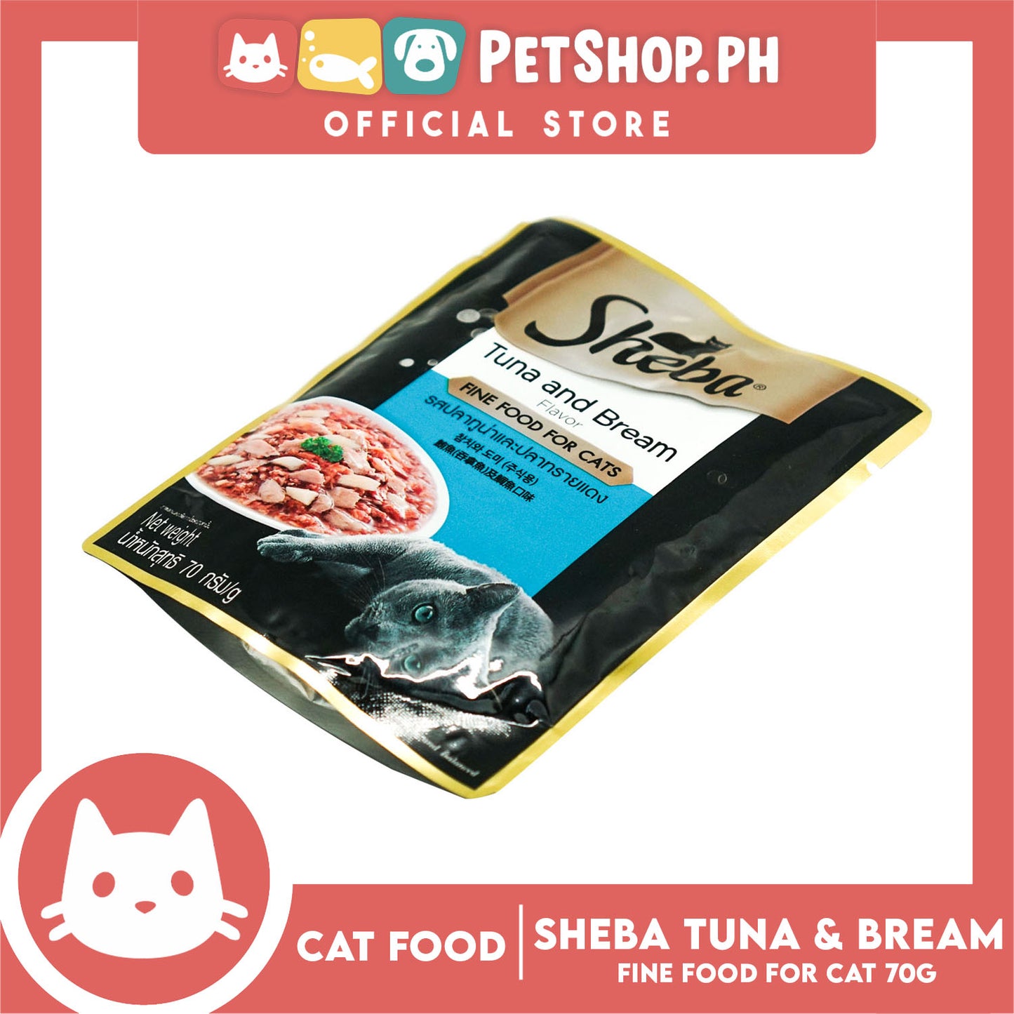 24pcs Sheba Tuna and Bream Flavor 70g Fine Food for Cats