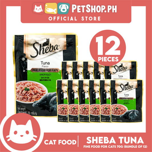 12pcs Sheba Tuna Flavor 70g Fine Food for Cats