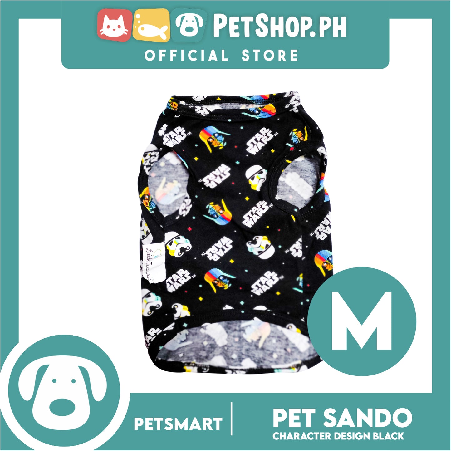 Pet Sando With Character Design, Black Color DG-CTN106M (Medium)