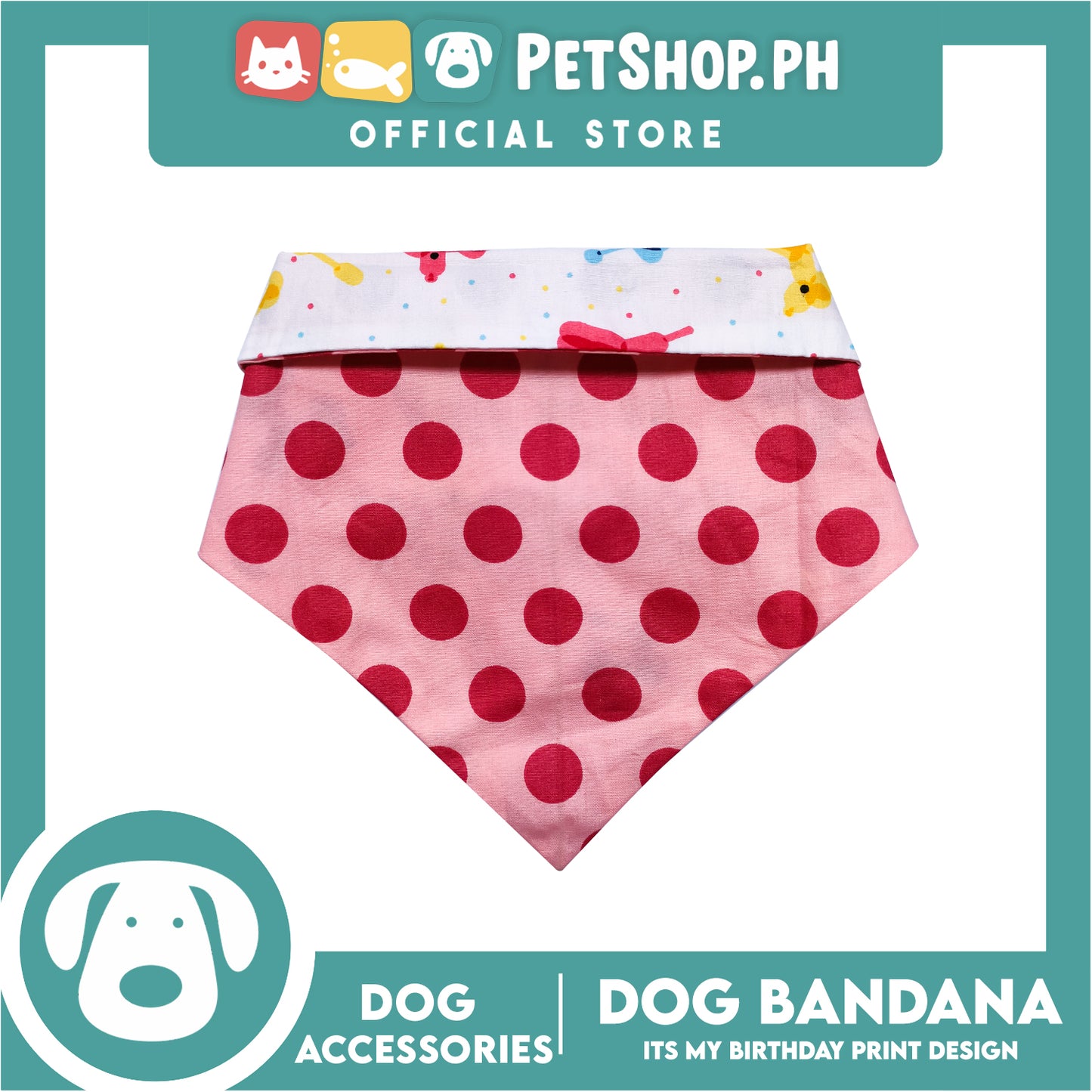 Pet Bandana Collar Scarf Reversible Its's My Birthday! Designs DB-CTN28L (Large) Perfect Fit For Dogs And Cats, Breathable, Soft Lightweight Pet Bandana