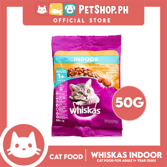 Whiskas Adult Indoor Formula 50g Cat Food, Dry Food For Adult Cat