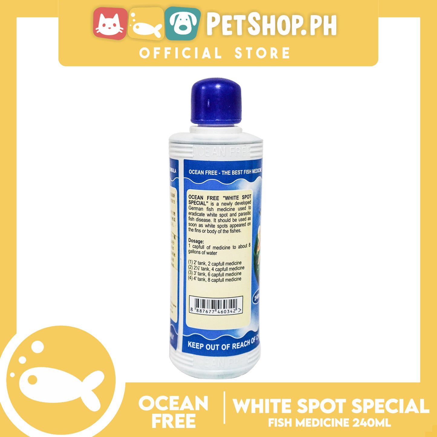 Ocean Free The Best Fish Medicine 240ml (White Spot Special)