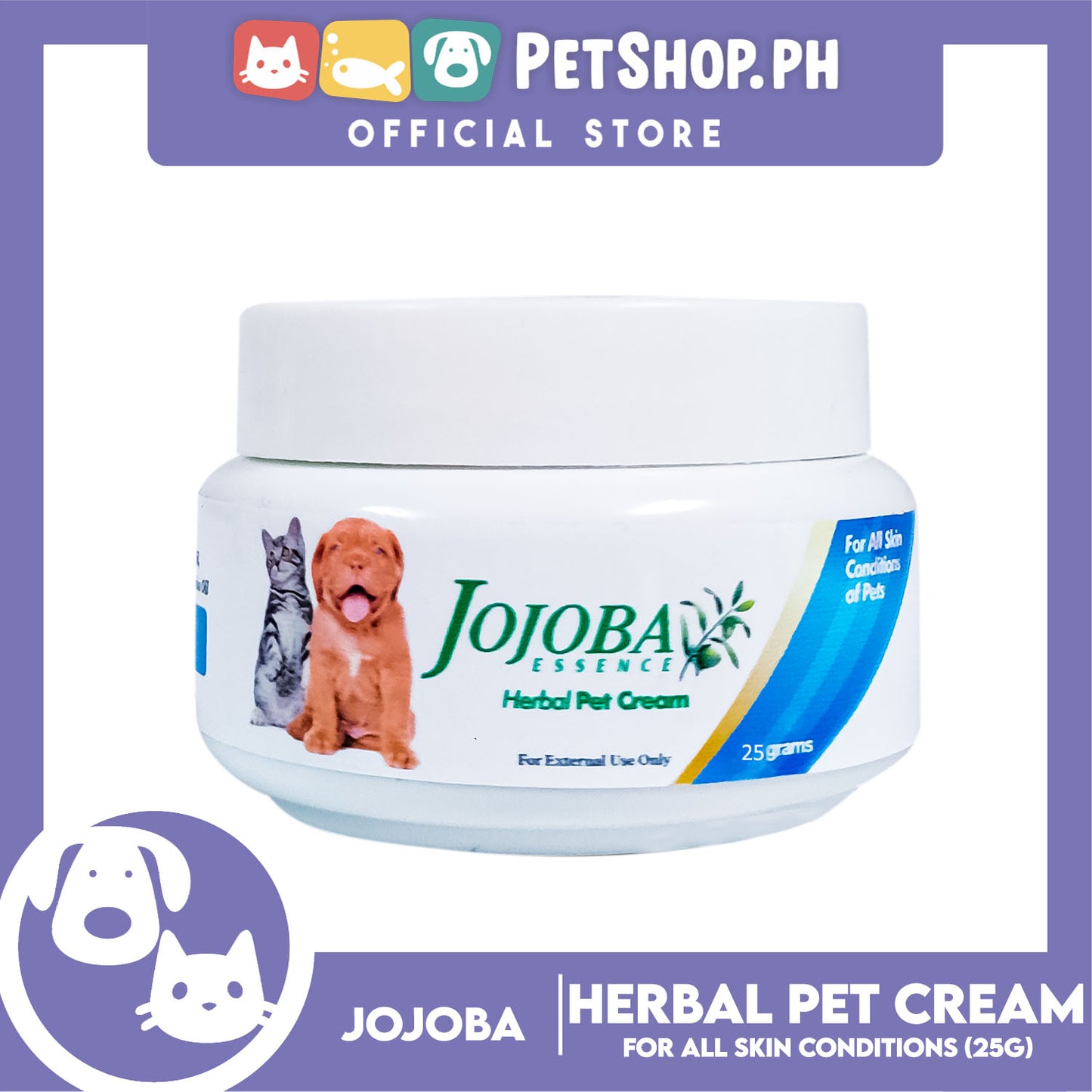 Jojoba Essence Herbal Pet Cream 25g For All Skin Conditions Of Pets