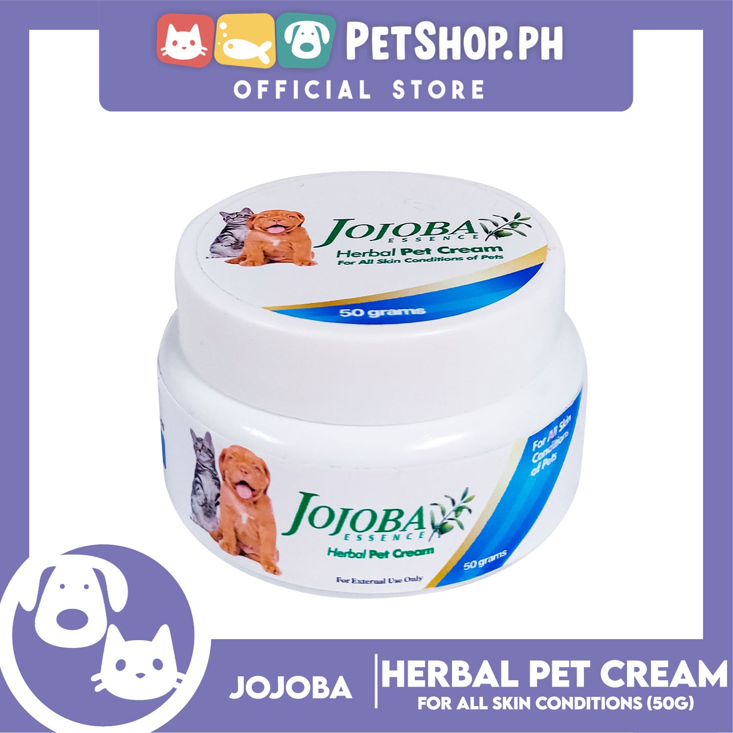 Jojoba Essence Herbal Pet Cream 50g For All Skin Conditions Of Pets