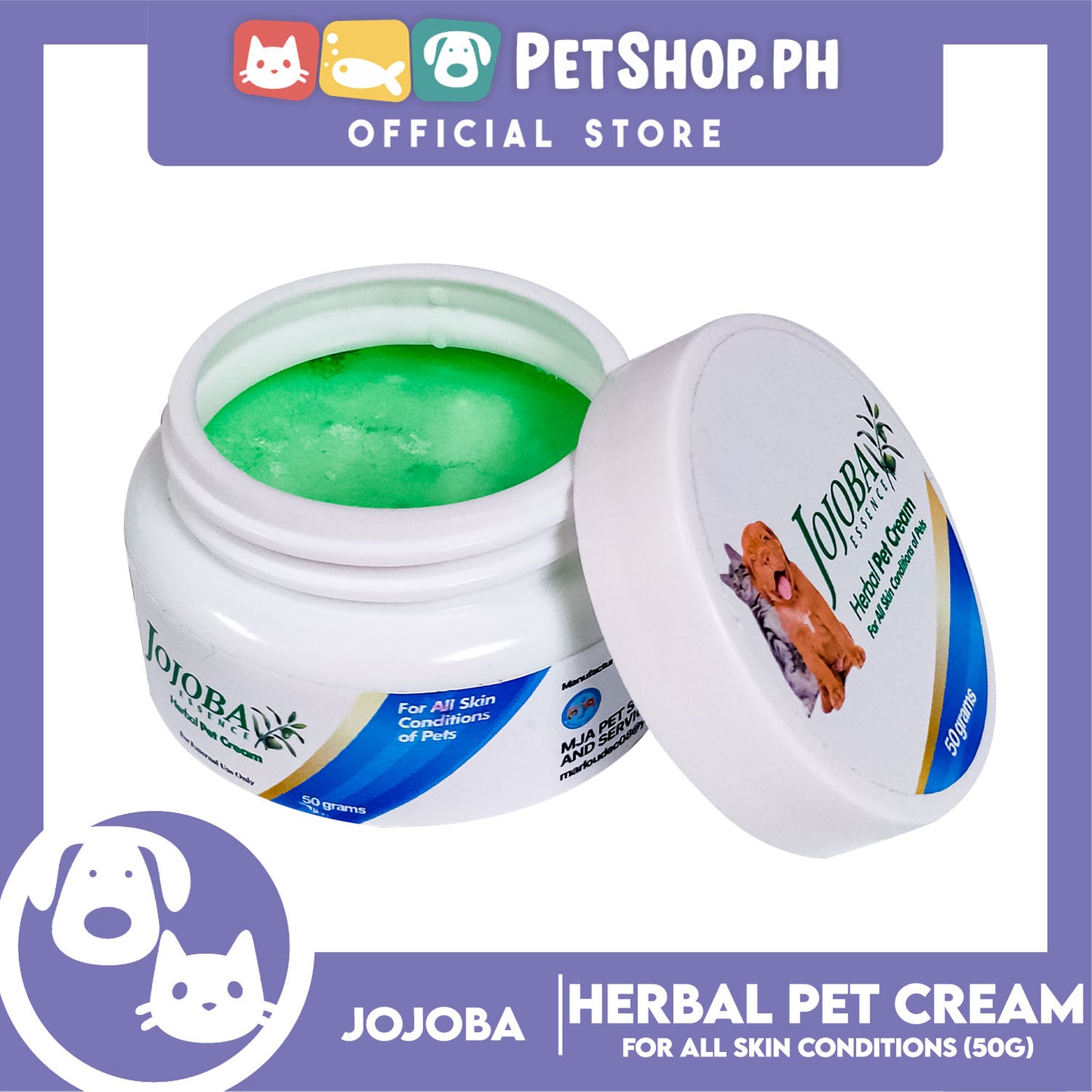 Jojoba Essence Herbal Pet Cream 50g For All Skin Conditions Of Pets