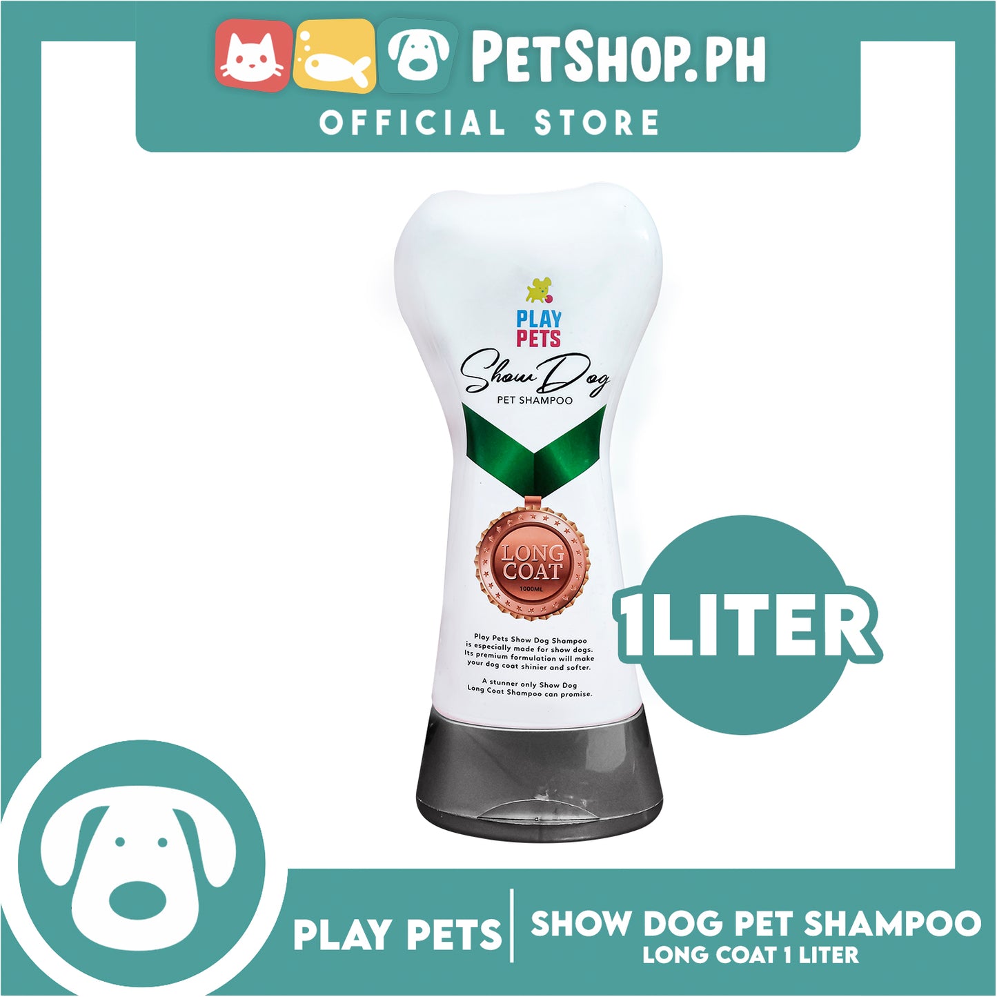 Play Pets Show Dog Pet Shampoo Long Coat 1000ml Whitening Dog Shampoo, Dog Grooming
