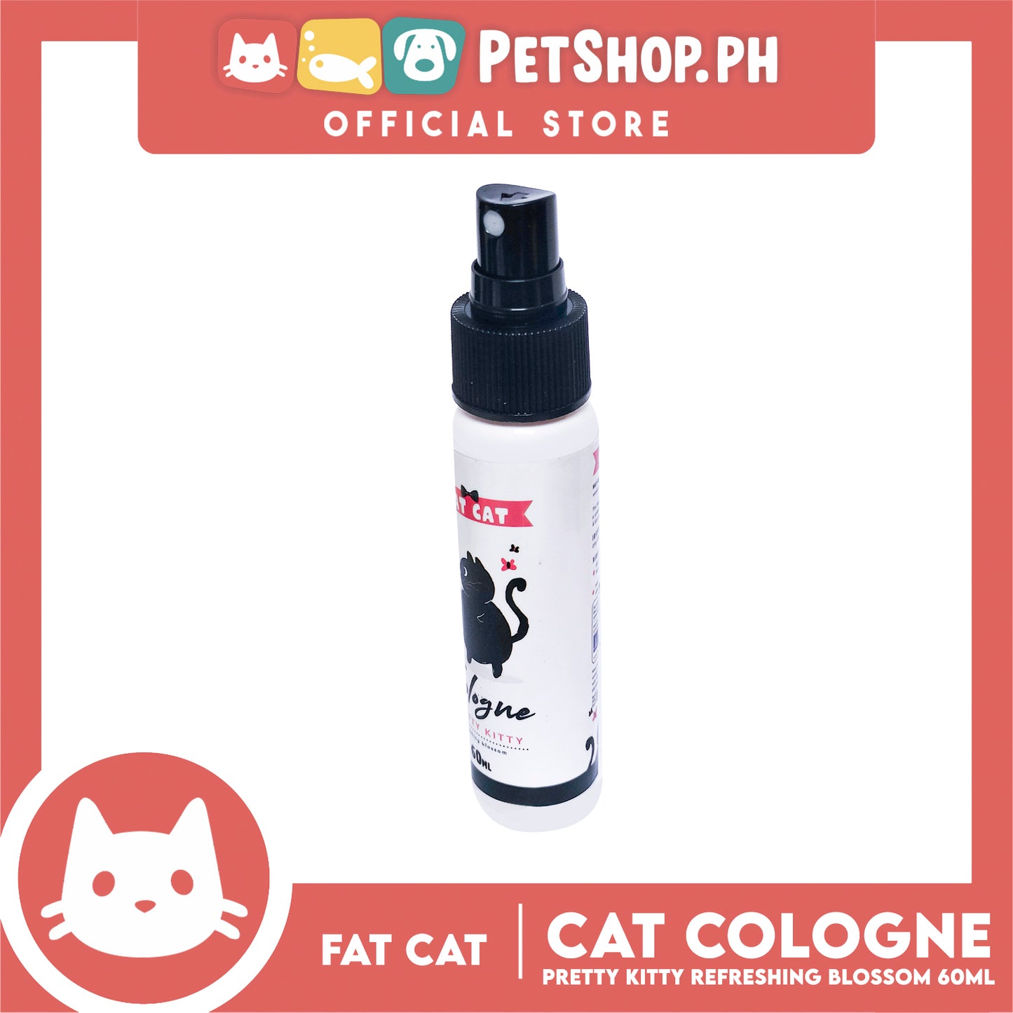Fat Cat Cologne Pretty Kitty Spray 60ml Refreshing Blossom, Cats Perfume, Cats Cologne